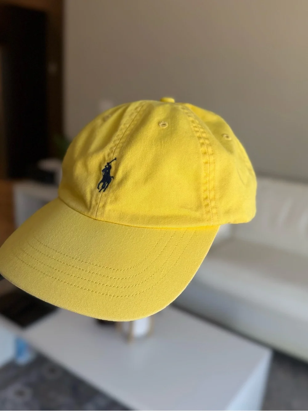 💯 Authentic “UNISEX” Yellow Polo by Ralph Lauren w/ Navy Pony Logo Cap (Vintage)